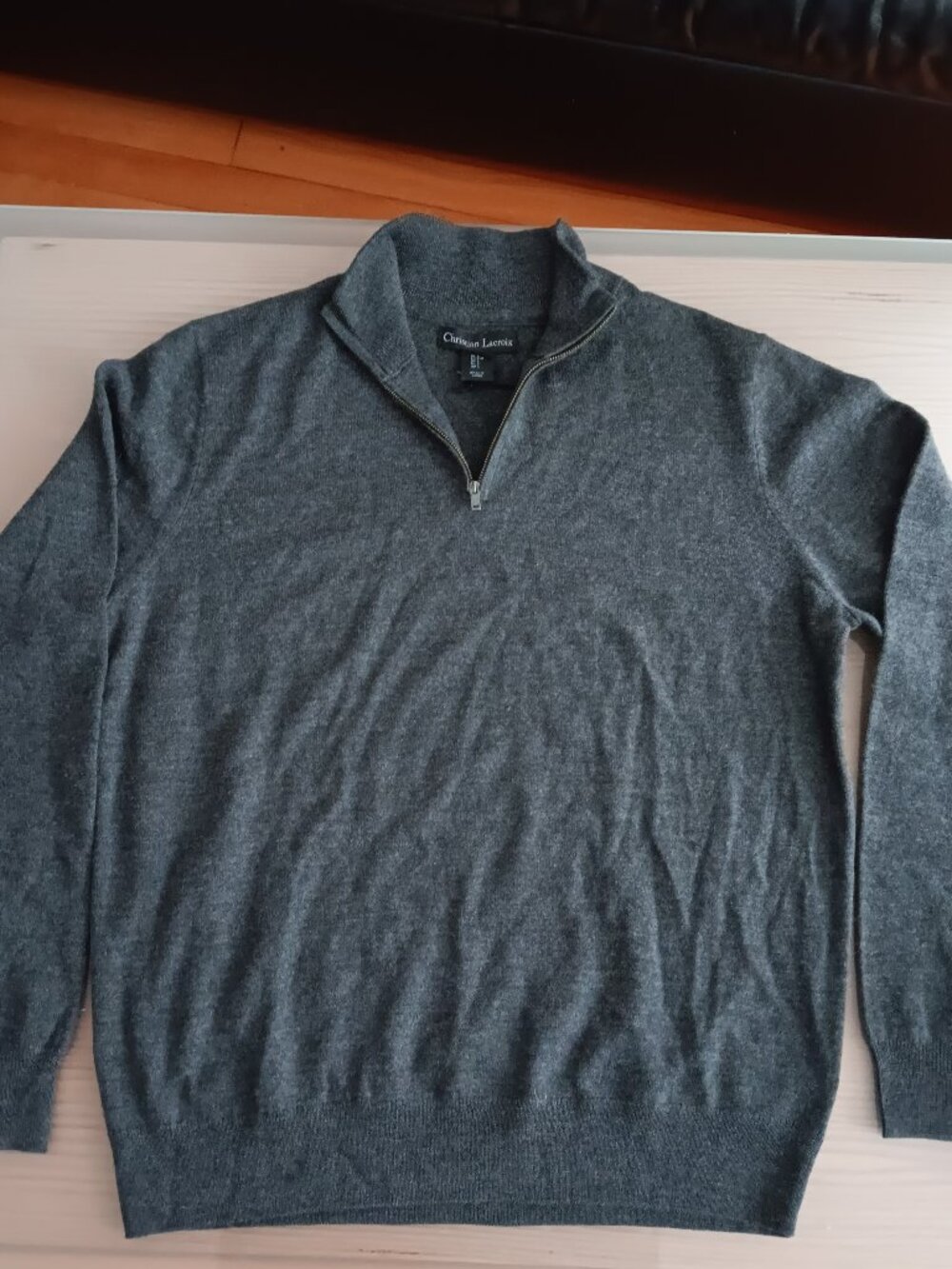 Christian Lacroix Merino Wool Quarter-Zip Sweater, Large